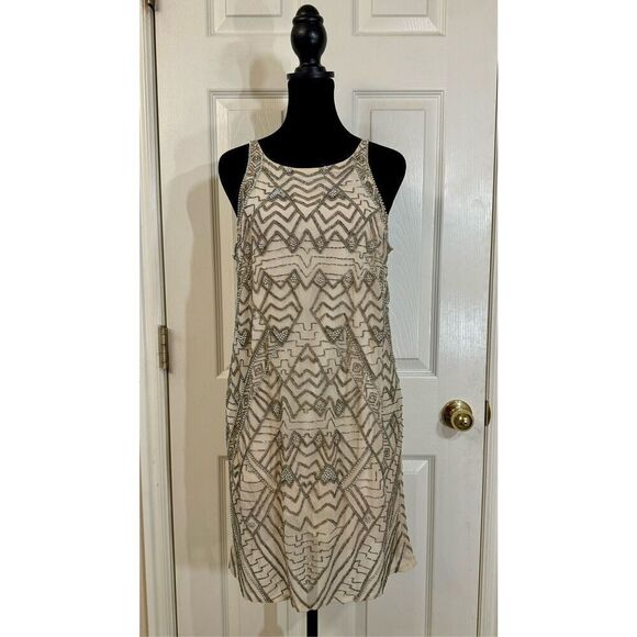 NWT Parker Monaco Beaded Open Back Shift Dress Women's Medium - Picture 2 of 11